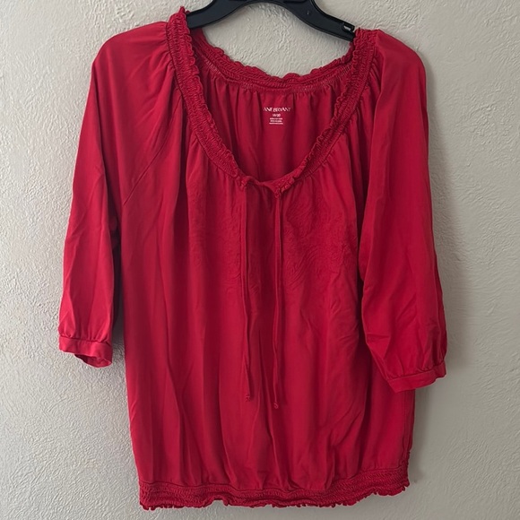 Women’s Plus Size Lane Bryant Peasant Top, Red, 18/20 2X - Picture 1 of 6